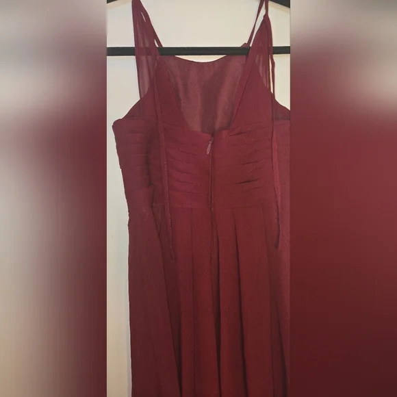 Azazie Ginny Deep Red Midi Dress - Picture 4 of 5
